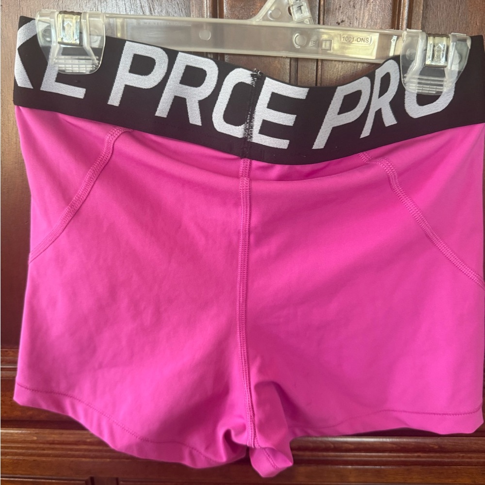 Nike Pro Hot Pink Dri-FIT Shorts with Black Trim